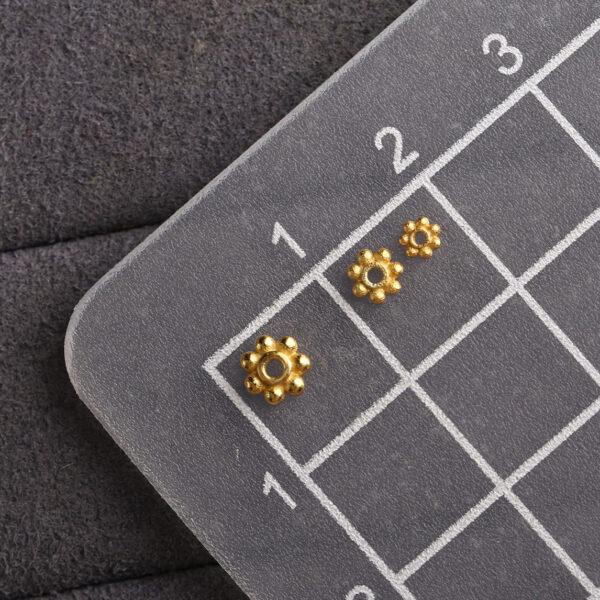 nice snowflake pattern rondelle shape gild s925 sterling silver bead, golden bead - Image 2