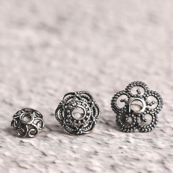 nice s925 sterling silver bead caps, filigree bead - Image 4