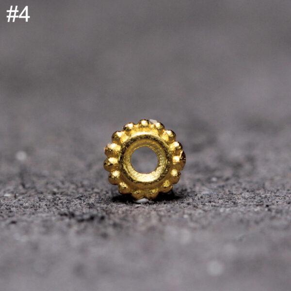 simple rondelle shape gild s925 sterling silver bead - Image 7