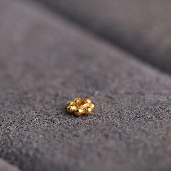 nice snowflake pattern rondelle shape gild s925 sterling silver bead, golden bead - Image 6