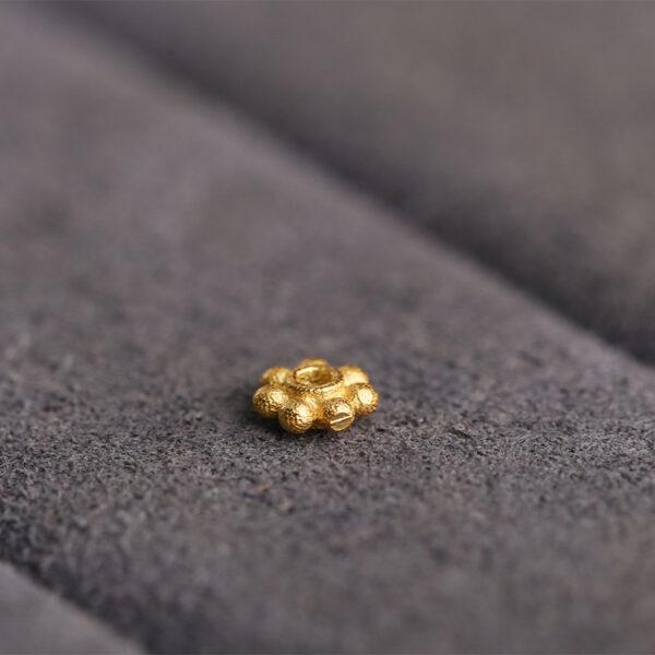 nice snowflake pattern rondelle shape gild s925 sterling silver bead, golden bead - Image 7