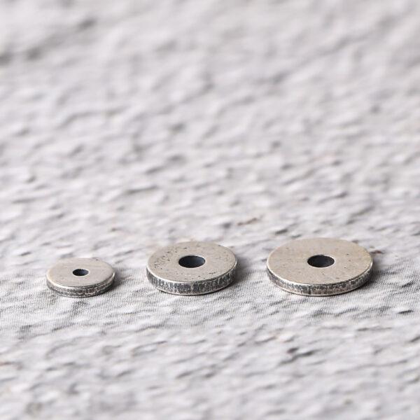gasket shape s925 sterling silver bead, oxidized silver bead