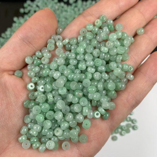rondelle shape genuine natural green jadeite bead, jade bead