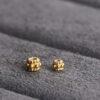 small bumps pattern ring shape gild s925 sterling silver bead, golden ring bead