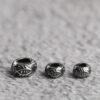 fish pattern rondelle shape s925 sterling silver bead, oxidized silver bead