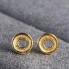 simple gasket shape gild s925 sterling silver bead, golden bead