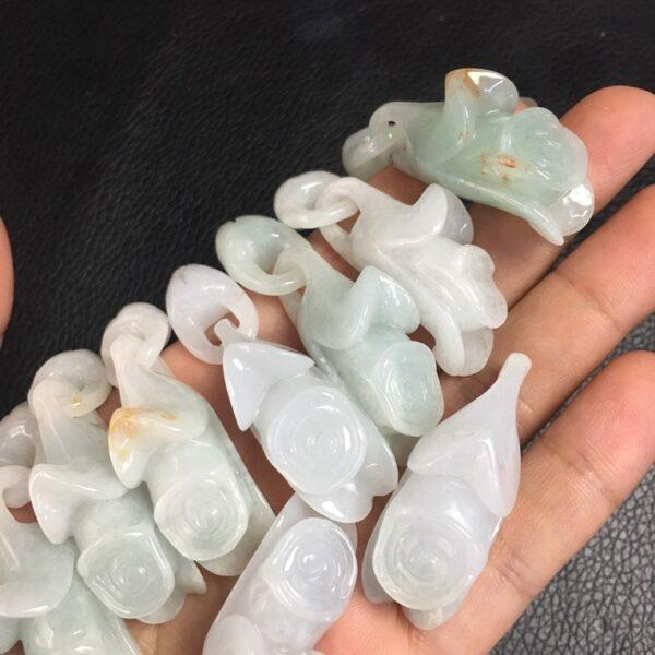 nice rose flower shape genuine natural jadeite charm, jade charm bead