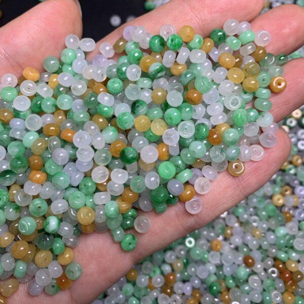 20 pc / 50 pcs small rondelle shape genuine natural colorful jadeite bead, jade bead