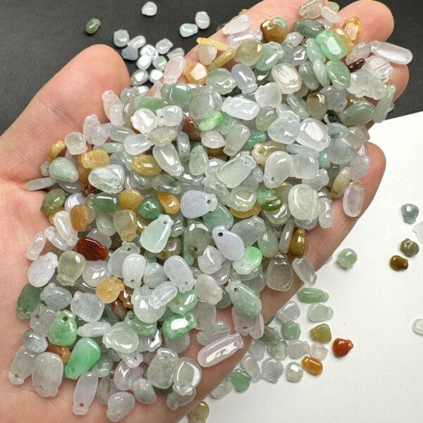 20 pc / 50 pcs small droplet shape genuine natural colorful jadeite charm, jade charm bead
