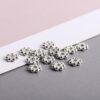 nice snowflake pattern rondelle shape s925 sterling silver bead