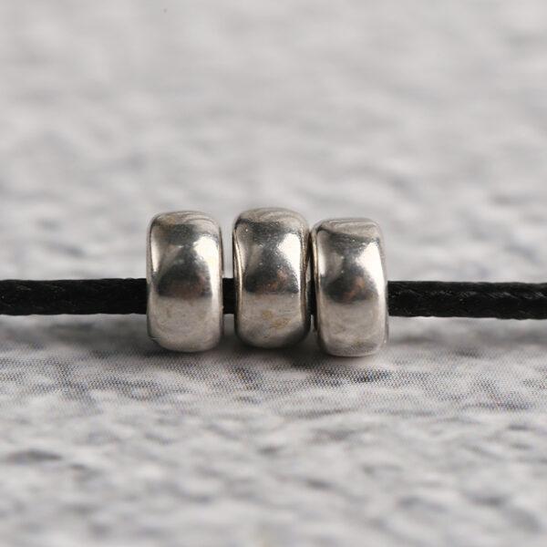 simple ring shape s925 sterling silver bead, oxidized silver bead - Image 2