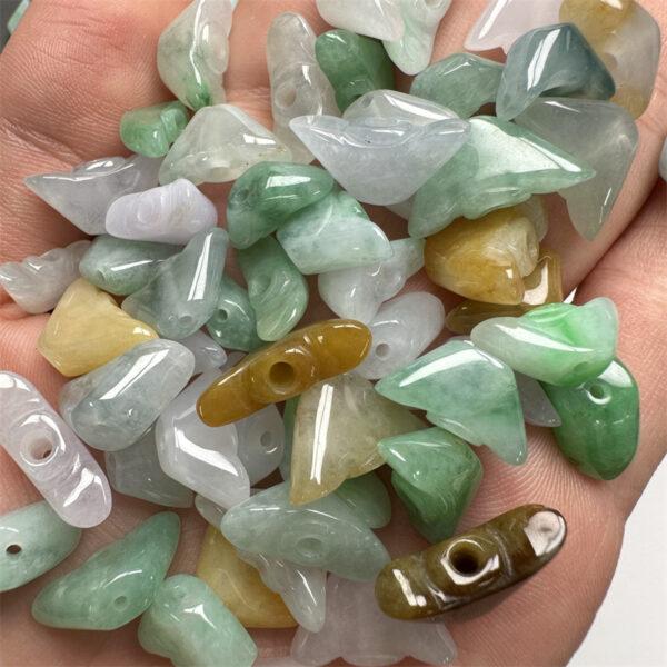 ingot shape genuine natural colorful jadeite bead, jade bead - Image 2