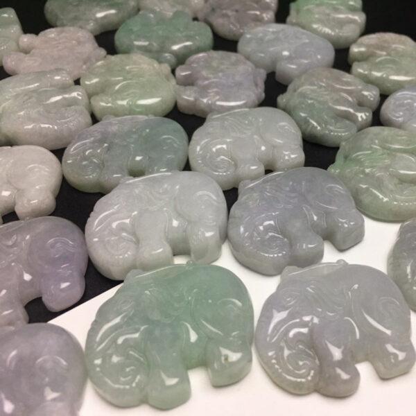 nice elephant shape genuine natural jadeite charm, jade charm bead - Image 2