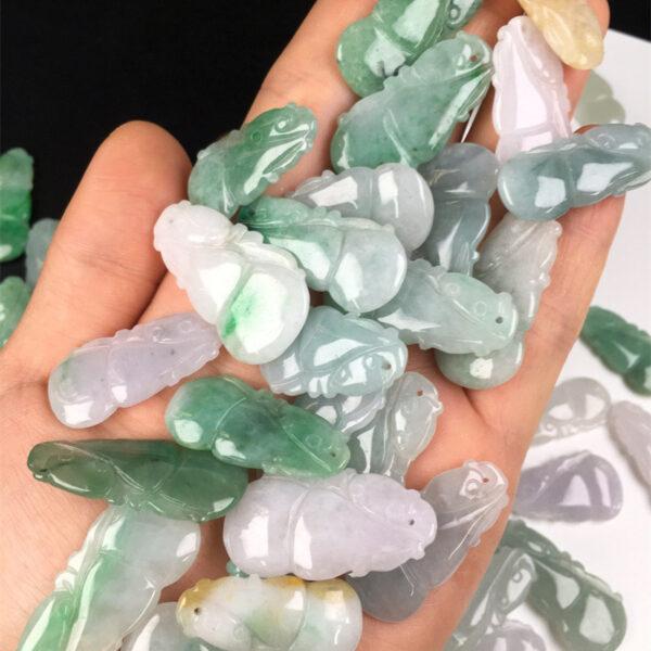 nice flat gourd shape genuine natural jadeite charm, jade charm bead - Image 2