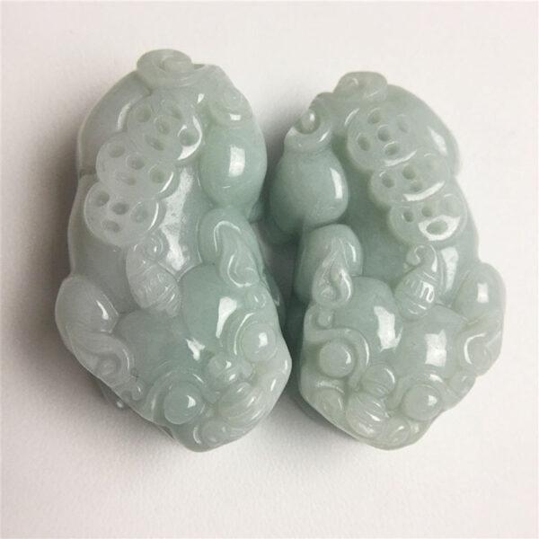 retro pixiu beast shape genuine natural jadeite charm, jade animal charm bead - Image 2