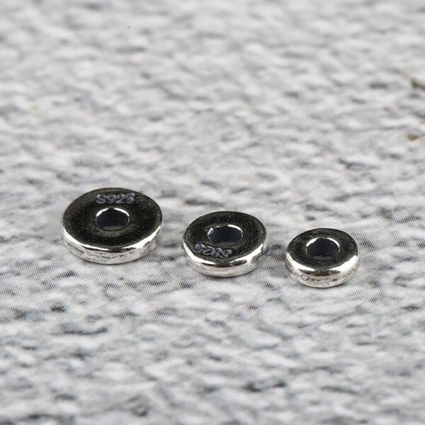 gasket shape s925 sterling silver bead, oxidized silver bead - Image 2