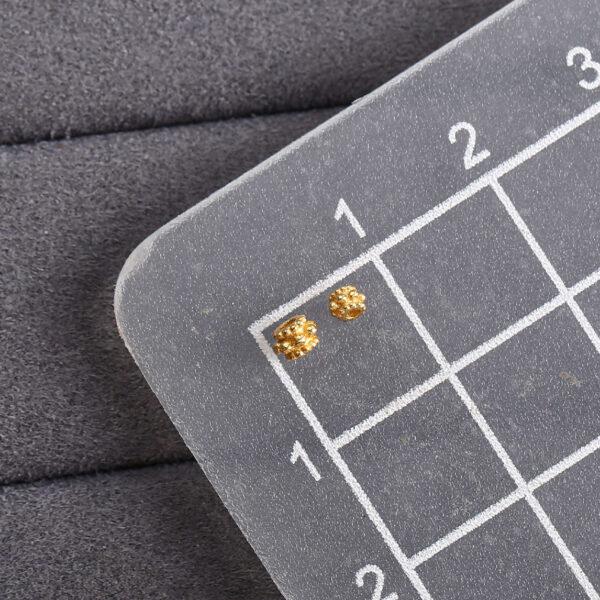 small bumps pattern ring shape gild s925 sterling silver bead, golden ring bead - Image 2