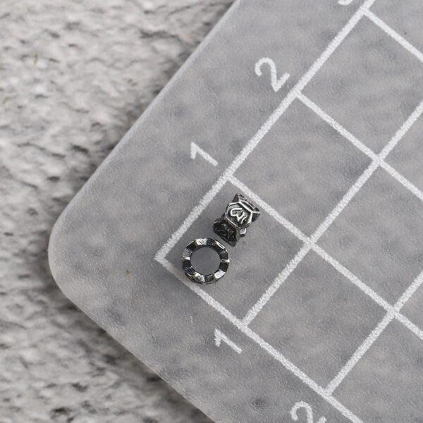Buddhist six-syllable mantra pattern ring shape s925 sterling silver bead, oxidized silver ring bead - Image 2