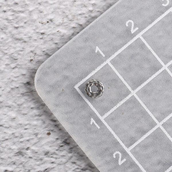 small pits pattern rondelle shape s925 sterling silver bead, oxidized silver bead - Image 2