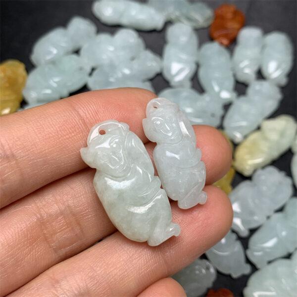 nice monkey shape genuine natural jadeite charm, jade charm bead - Image 2