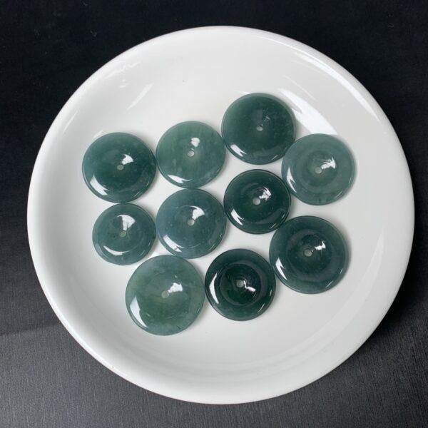 simple rondelle shape genuine natural icy blue jadeite bead, jade bead - Image 2