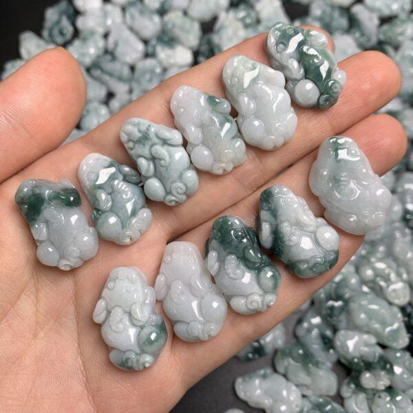 pixiu beast shape genuine natural jadeite charm, jade animal charm bead - Image 2