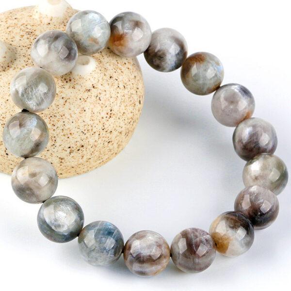 7mm - 12mm round shape 3A natural heliolite black sun stone beaded bracelet - Image 2