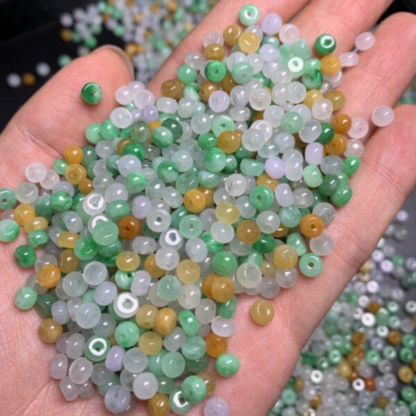 20 pc / 50 pcs small rondelle shape genuine natural colorful jadeite bead, jade bead - Image 2