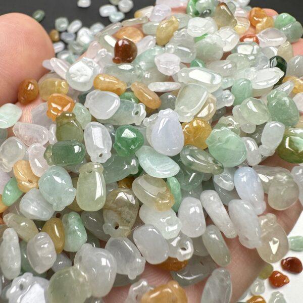 20 pc / 50 pcs small droplet shape genuine natural colorful jadeite charm, jade charm bead - Image 2