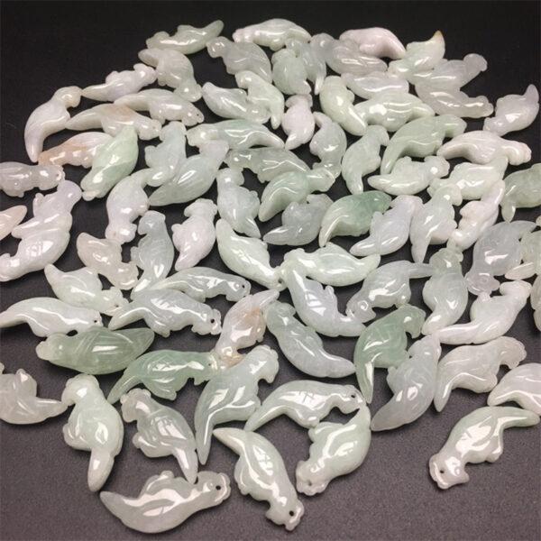 magpie bird shape genuine natural jadeite charm, jade charm bead - Image 2