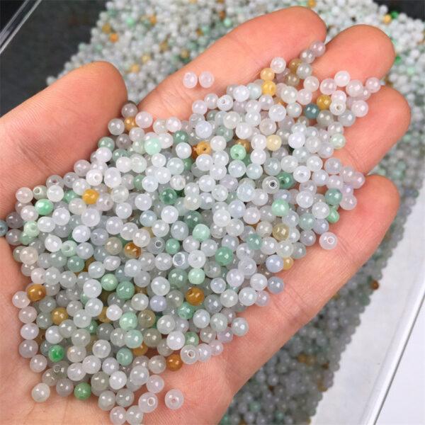 small round shape genuine natural colorful jadeite bead, jade bead - Image 2