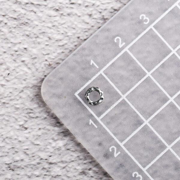 pits surface ring shape s925 sterling silver bead, oxidized silver bead - Image 2