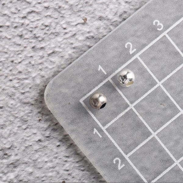 simple round shape big hole s925 sterling silver bead - Image 2