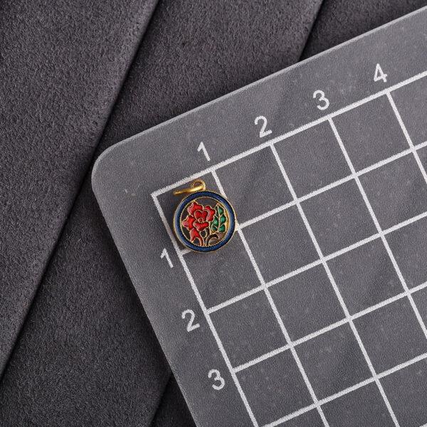 gild sterling silver hollow rose flower shape charm, round enamel bead, 2 pieces / 5 pieces - Image 2