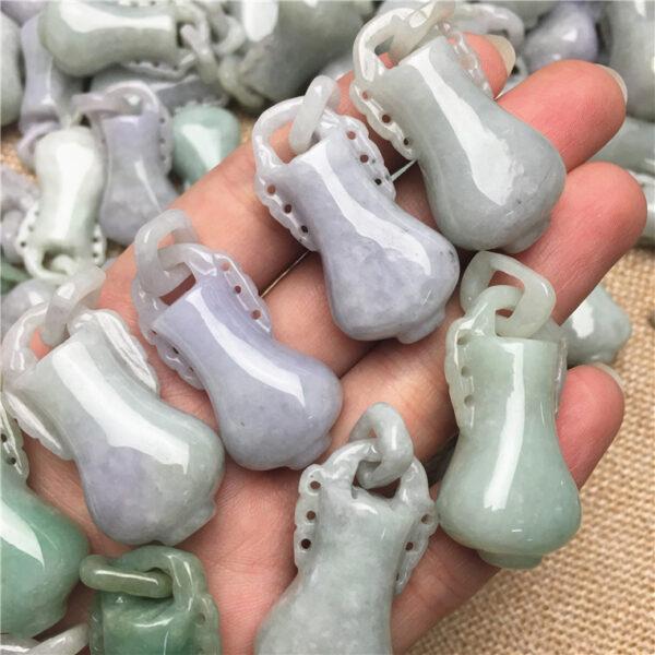 retro vase shape genuine natural jadeite charm, jade charm bead - Image 2