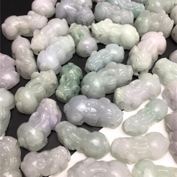 retro pixiu beast shape genuine natural jadeite charm, jade charm bead - Image 3