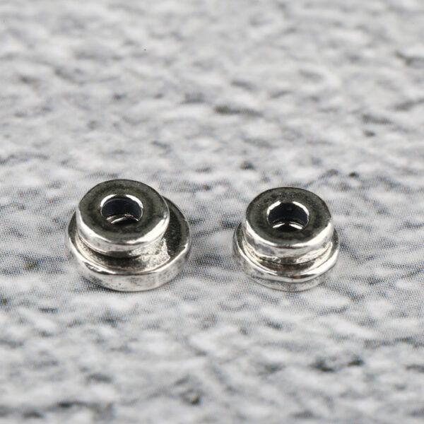 gasket shape s925 sterling silver bead, oxidized silver bead - Image 3