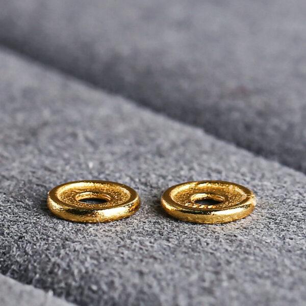 simple gasket shape gild s925 sterling silver bead, golden bead - Image 3