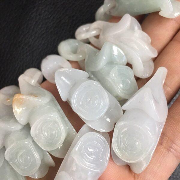 nice rose flower shape genuine natural jadeite charm, jade charm bead - Image 3