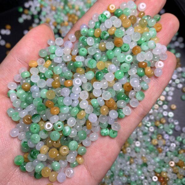 20 pc / 50 pcs small rondelle shape genuine natural colorful jadeite bead, jade bead - Image 3