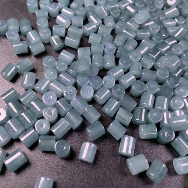 20 pc / 50 pcs tube shape genuine natural icy blue jadeite bead, jade bead - Image 3