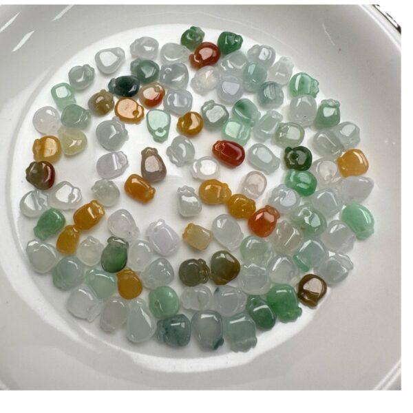 20 pc / 50 pcs small droplet shape genuine natural colorful jadeite charm, jade charm bead - Image 3