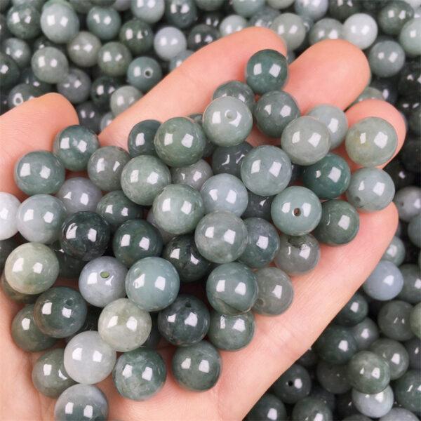 round shape genuine natural oily green jadeite bead, jade bead - Image 3