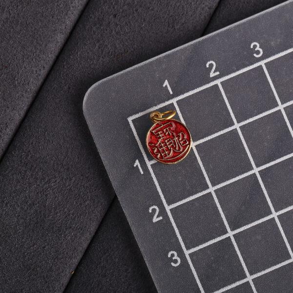 gild sterling silver charm, enamel bead with flower pattern, 2 pieces / 5 pieces - Image 3