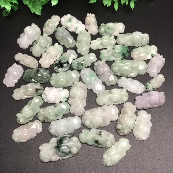 cute golden fish shape genuine natural colorful jadeite charm, jade koi charm bead - Image 7
