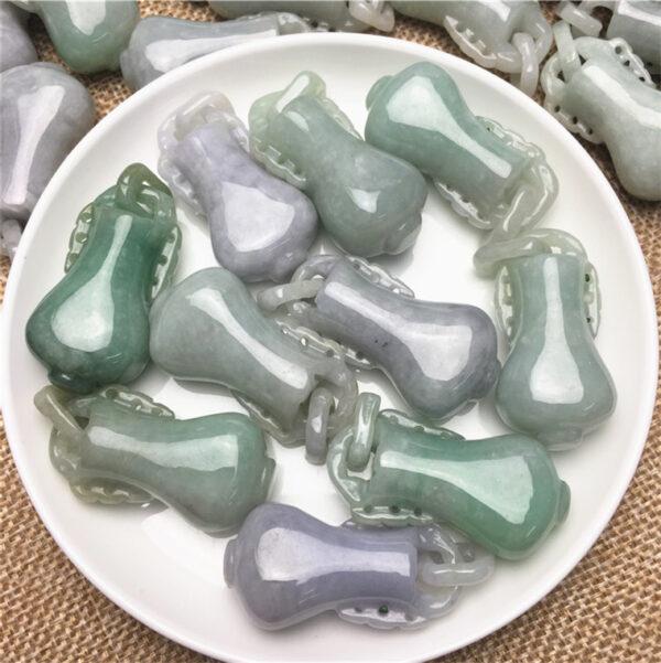retro vase shape genuine natural jadeite charm, jade charm bead - Image 3