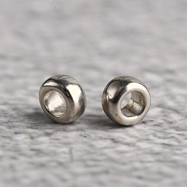 simple ring shape s925 sterling silver bead, oxidized silver bead - Image 3