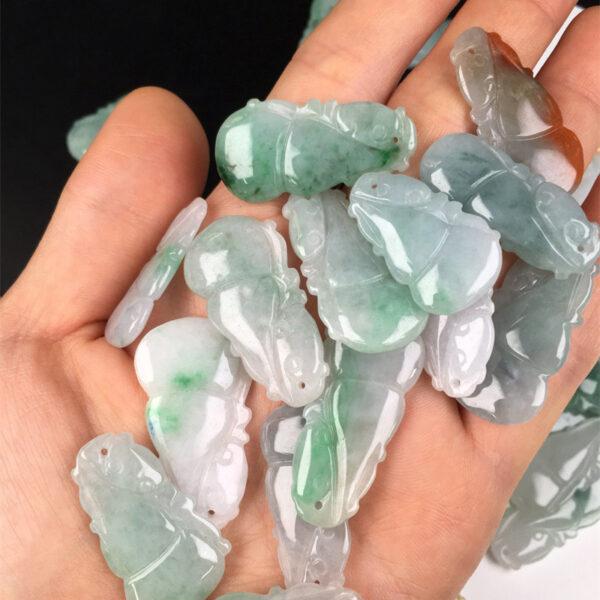 nice flat gourd shape genuine natural jadeite charm, jade charm bead - Image 4