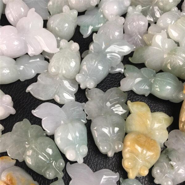 nice goldfish shape genuine natural jadeite charm, jade koi charm bead - Image 4