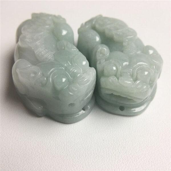 retro pixiu beast shape genuine natural jadeite charm, jade animal charm bead - Image 4